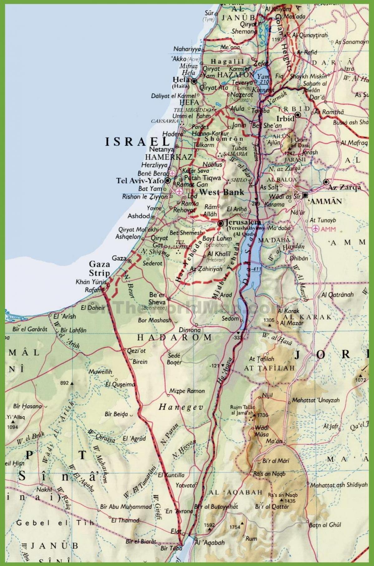 iisraeli linnad kaardil