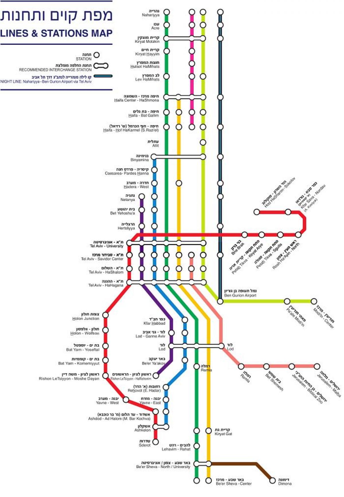 kaart iisraeli rongi