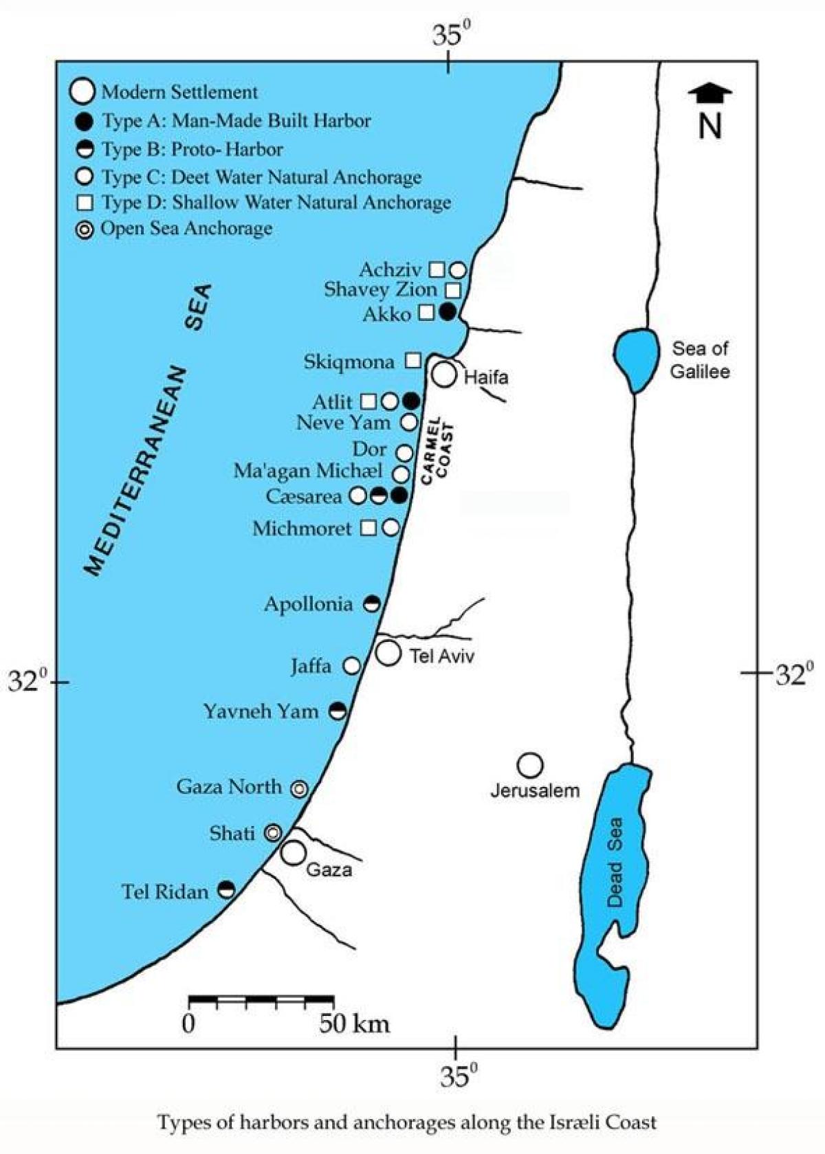 kaart iisraeli sadamaid