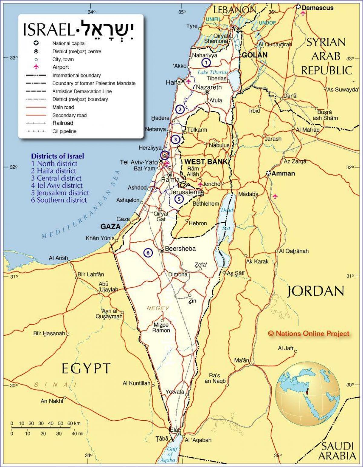 iisraeli piirkondade kaart